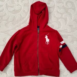 Polo by Ralph Lauren Boys Red Zip-Up Hoodie